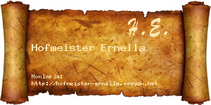 Hofmeister Ernella névjegykártya